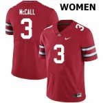 NCAA Ohio State Buckeyes Women's #3 Demario McCall Scarlet Nike Football College Jersey JVI6445HK